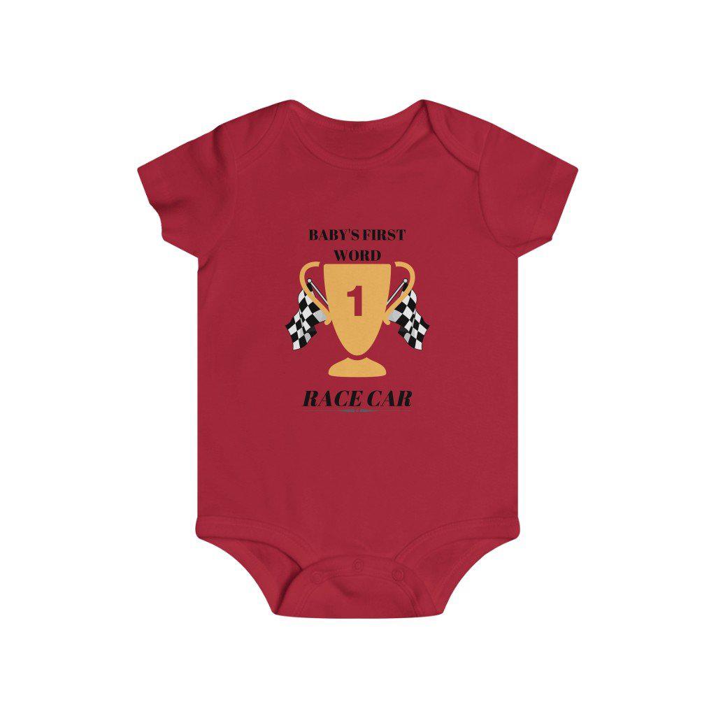 BABYS FIRST WORD, RACE CAR Infant Rip Snap Tee