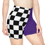 Load image into Gallery viewer, Purple Women&#39;s Race Biker Shorts (AOP)
