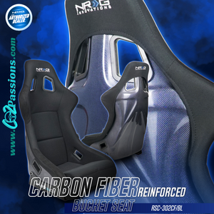 BLUE CARBON FIBER BUCKET SEAT LARGE by NRG Innovations